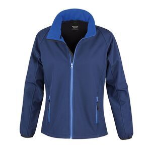 Result Core Womens/Ladies Soft Shell Jacket / Navy/Royal Blue